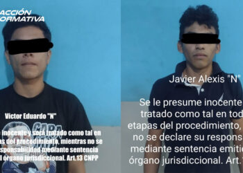 Por la probable participación en el delito de tránsito en vehículo con reporte de robo, agentes preventivos detienen a dos jóvenes en la Colonia Francisco I. Madero