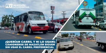 ¡Querían carril y ni lo usan!; Camioneros de Mazatlán siguen sin usar el carril preferencial