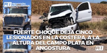 Fuerte choque deja cinco lesionados en La Costera, a la altura del Campo Plata, en Angostura
