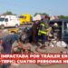 Familia es impactada por tráiler en carretera Mazatlán-Tepic; cuatro personas heridas
