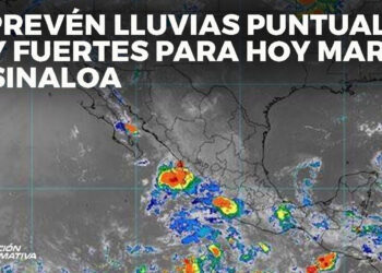 Se prevén lluvias puntuales muy fuertes para hoy en Sinaloa