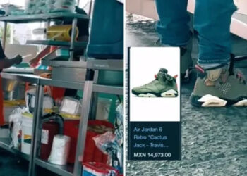 Un taquero sorprendió a las redes sociales con unos tenis de casi 15 mil pesos