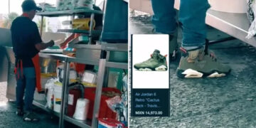 Un taquero sorprendió a las redes sociales con unos tenis de casi 15 mil pesos