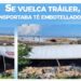Se vuelca tráiler que transportaba té embotellado en Elota