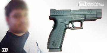 Policía Estatal Preventiva asegura a hombre con arma de fuego