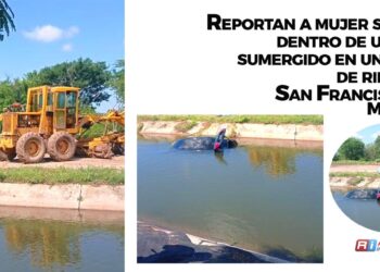 Fallece mujer ahogada al caer en su auto a canal de riego en Mazatlán