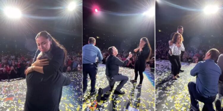 ¡Qué incómodo! Propuesta de matrimonio en concierto de Banda MS sale mal