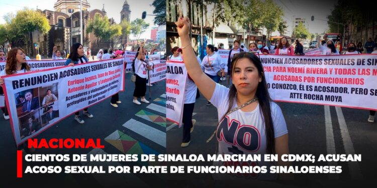 Cientos de mujeres de Sinaloa marchan en CDMX; acusan acoso sexual por parte de funcionarios sinaloenses