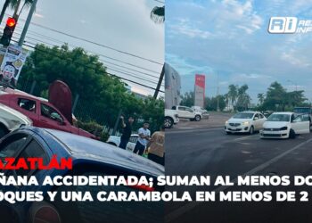 Mazatlán registra una mañana muy accidentada; suman al menos dos choques y una carambola en menos de 2 horas