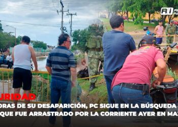 A 24 horas de su desaparición, PC sigue en la búsqueda del joven que fue arrastrado por la corriente el día de ayer en Mazatlán