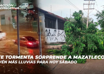 Fuerte tormenta sorprende a mazatlecos, se prevén más lluvias para hoy sábado