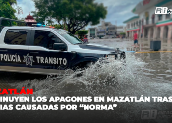Disminuyen los apagones en Mazatlán tras lluvias causadas por “Norma”