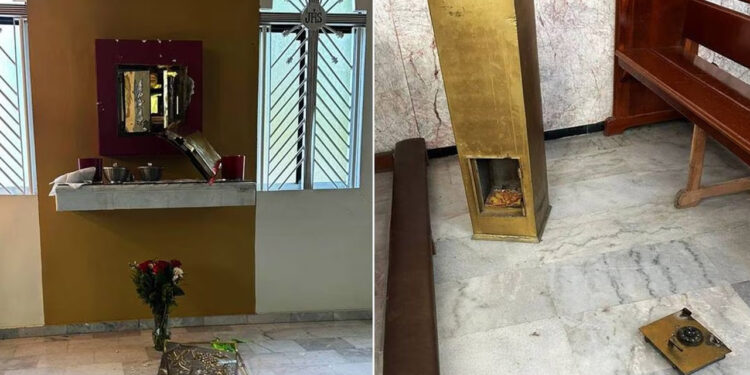 Dejan destrozos tras robo de mil pesos a iglesia de la Sagrada Familia en Sinaloa