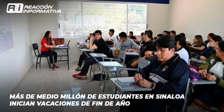 Más de medio millón de estudiantes en Sinaloa inician vacaciones de fin de año