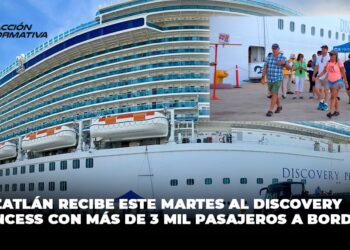Mazatlán recibe este martes al Discovery Princess con más de 3 mil pasajeros a bordo