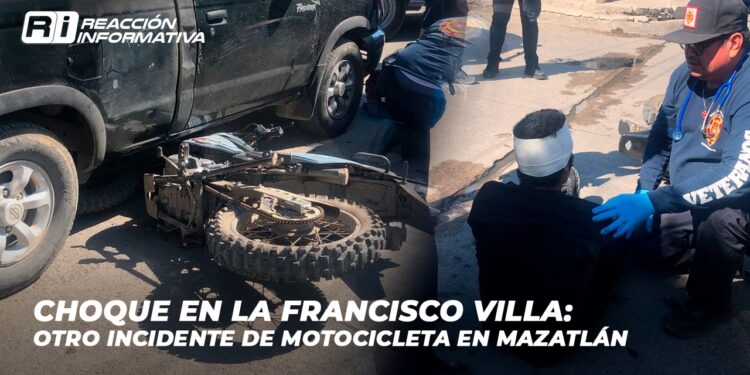 Choque en la Francisco Villa: Otro incidente de motocicleta en Mazatlán