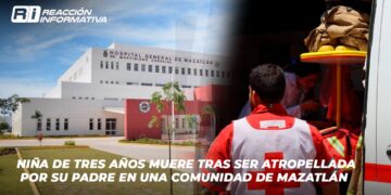 Niña de tres años muere tras ser atropellada por su padre en una comunidad de Mazatlán