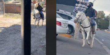 “Uno puede andar en lo que sea”: Repartidor de DiDi hace entregas a caballo; se viraliza