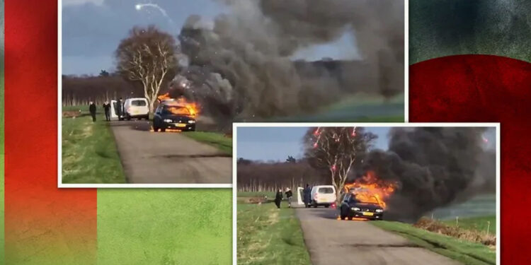 Hombre enciende cigarro y explotan 75 kilos de pirotecnia que llevaba en el auto