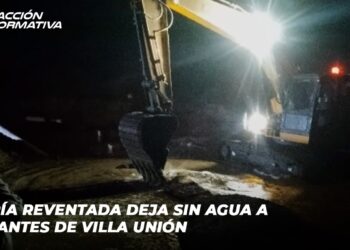 Tubería reventada deja sin agua a habitantes de Villa Unión