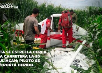 Avioneta se estrella cerca de la carretera La 20 en Culiacán; piloto se reporta herido