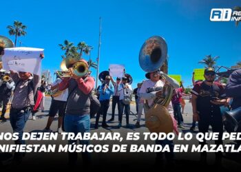 ¡Hacen Ruido! “Que nos dejen trabajar, es todo lo que pedimos”; Se manifiestan músicos de banda en Mazatlán