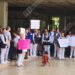 Enfermeras y enfermeros se manifiestan contra el gobernador; piden sea reconocido su código de licenciatura