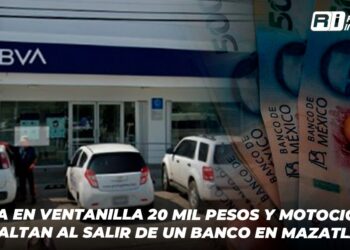 Retira en ventanilla 20 mil pesos y motociclistas lo asaltan al salir de un banco en Mazatlán