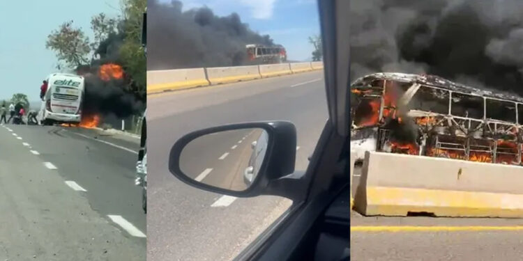 Autobus impacta contra tráiler y se incendia en Sinaloa; hay 4 muertos y al menos 19 heridos