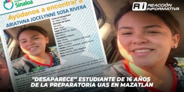 “Desaparece” estudiante de 16 años de la Preparatoria UAS en Mazatlán