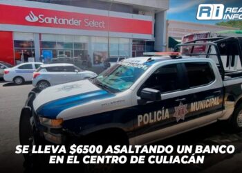 Se lleva $6,500 asaltando un banco en el centro de Culiacán