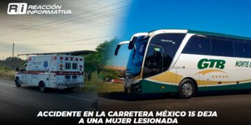 Accidente en la Carretera México 15 deja a una mujer lesionada