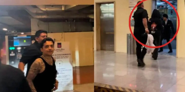 Christian Nodal y Ángela Aguilar son captados llegando a hotel tras presentación en Monterrey