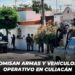 Decomisan armas y vehículos en operativo en Culiacán