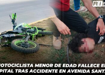 Motociclista menor de edad fallece en el hospital tras accidente en Avenida Santa Rosa