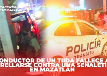 Hombre de 38 años pierde la vida al impactarse contra señalética en Mazatlán