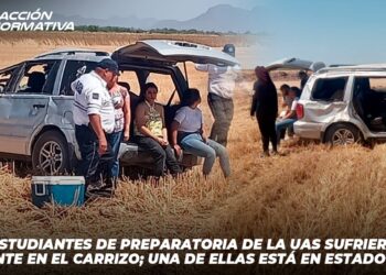 Tres estudiantes de preparatoria de la UAS sufrieron un accidente en El Carrizo; Una de ellas está en estado crítico