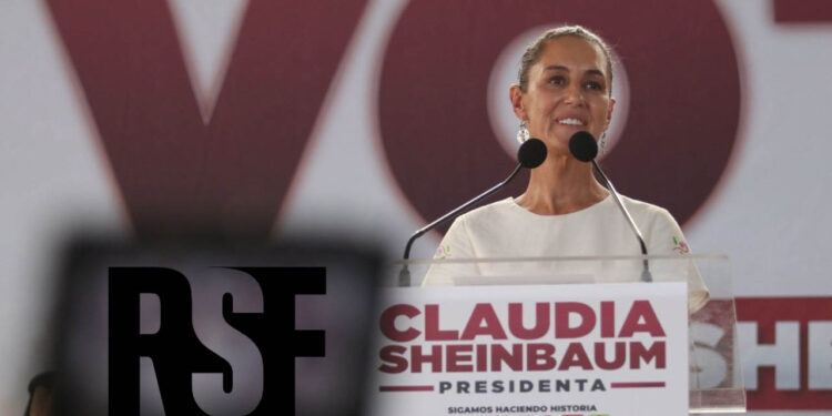 Sheinbaum se une a Gálvez y Máynez y suscribe compromiso de prensa libre con RSF