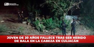 Joven de 20 años fallece tras ser herido de bala en la cabeza en Culiacán