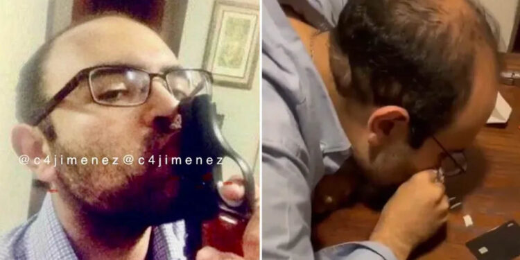 Difunden imágenes de candidato Héctor Mora consumiendo droga y besando una pistola