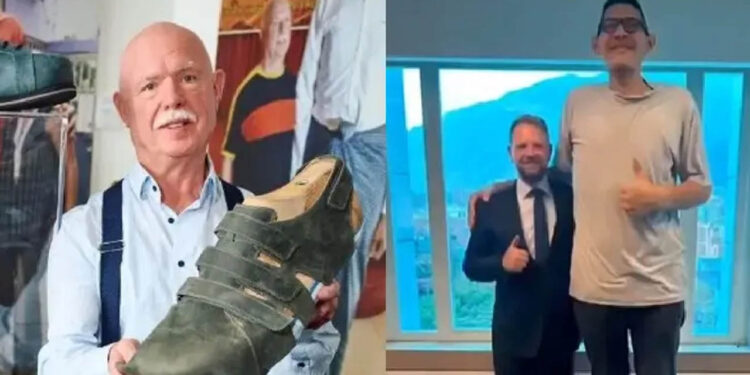 Regalan zapatos al venezolano con los pies más grandes del mundo