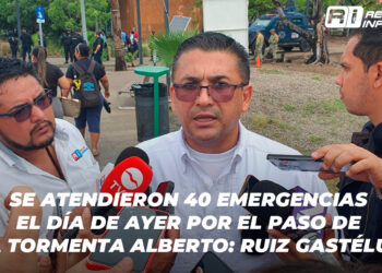 Se atendieron 40 emergencias el día de ayer por el paso de la tormenta Alberto: Ruiz Gastélum
