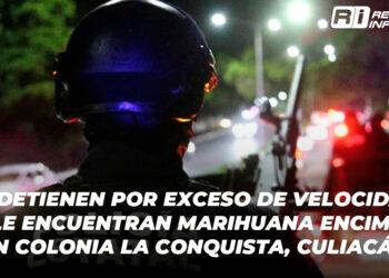 Lo detienen por exceso de velocidad y le encuentran marihuana encima, en colonia La Conquista, Culiacán