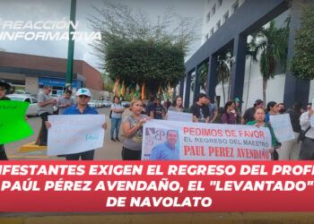 Manifestantes exigen el regreso del profesor Paúl Pérez Avendaño, el “levantado” de Navolato