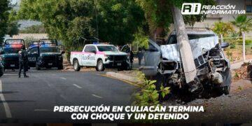 Persecución en Culiacán termina con choque y un detenido.