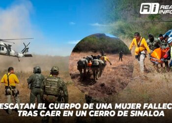 Rescatan el cuerpo de una mujer fallecida tras caer en un cerro de Sinaloa.