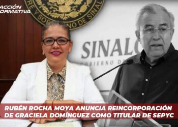 Rubén Rocha Moya anuncia reincorporación de Graciela Domínguez como titular de SEPyC