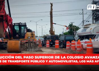Construcción del paso superior de la Colosio avanza lento; usuarios de transporte público y automovilistas, los más afectados
