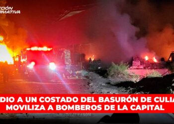 Incendio a un costado del basurón de Culiacán moviliza a Bomberos de la capital