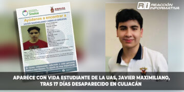 Aparece con Vida Estudiante de la UAS, Javier Maximiliano, tras 17 Días Desaparecido en Culiacán